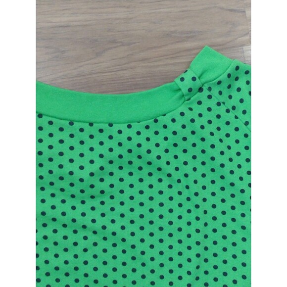 Carolina Colours Plus Womens 3X Green Black Polkadot Blouse Chic Stylish - Picture 7 of 11